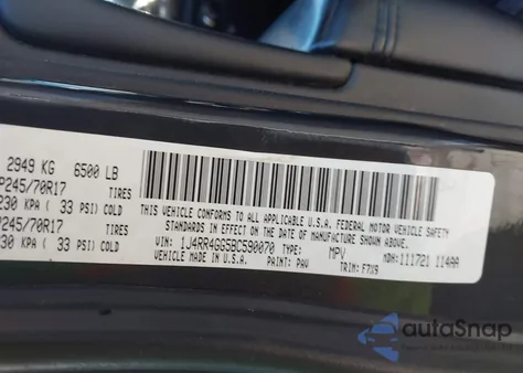 2011 Jeep Grand Cherokee Laredo from USA, damaged, VIN 1J4RR4GG5BC590070